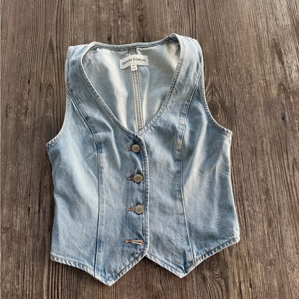 Aritzia Denim Forum Sky Blue Vest